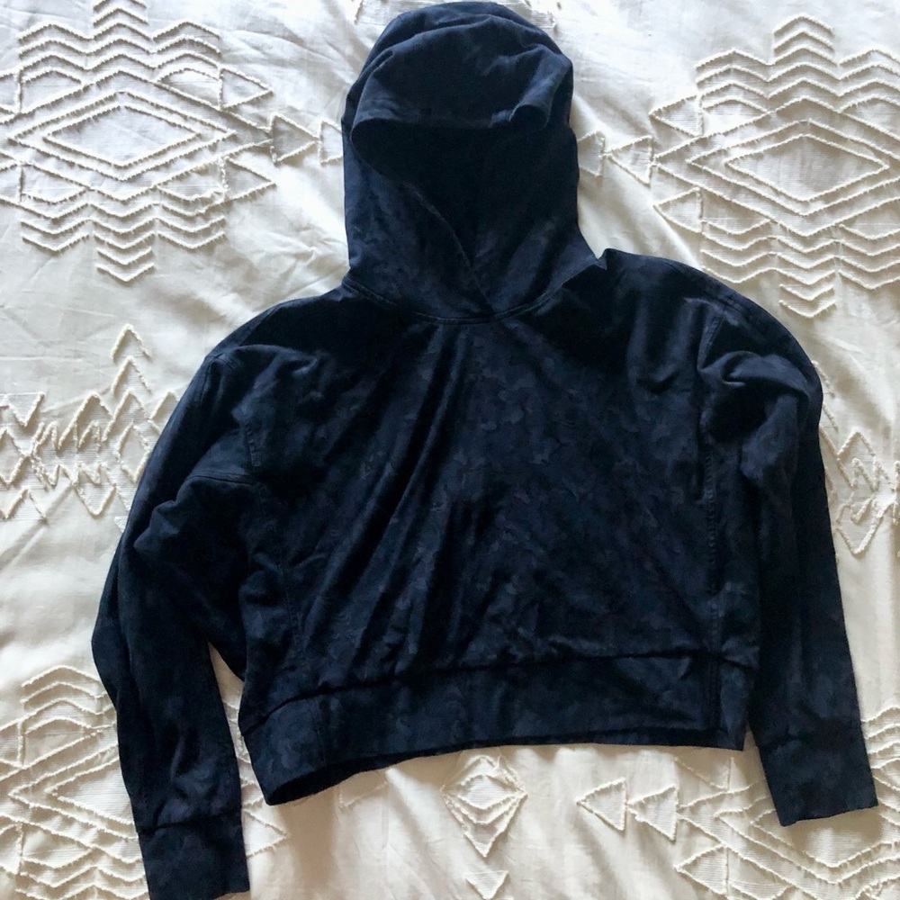 Dark blue Athleta crop hoodie